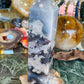 Blue flower agate tower
