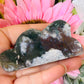 Red moss agate cloud with druzy