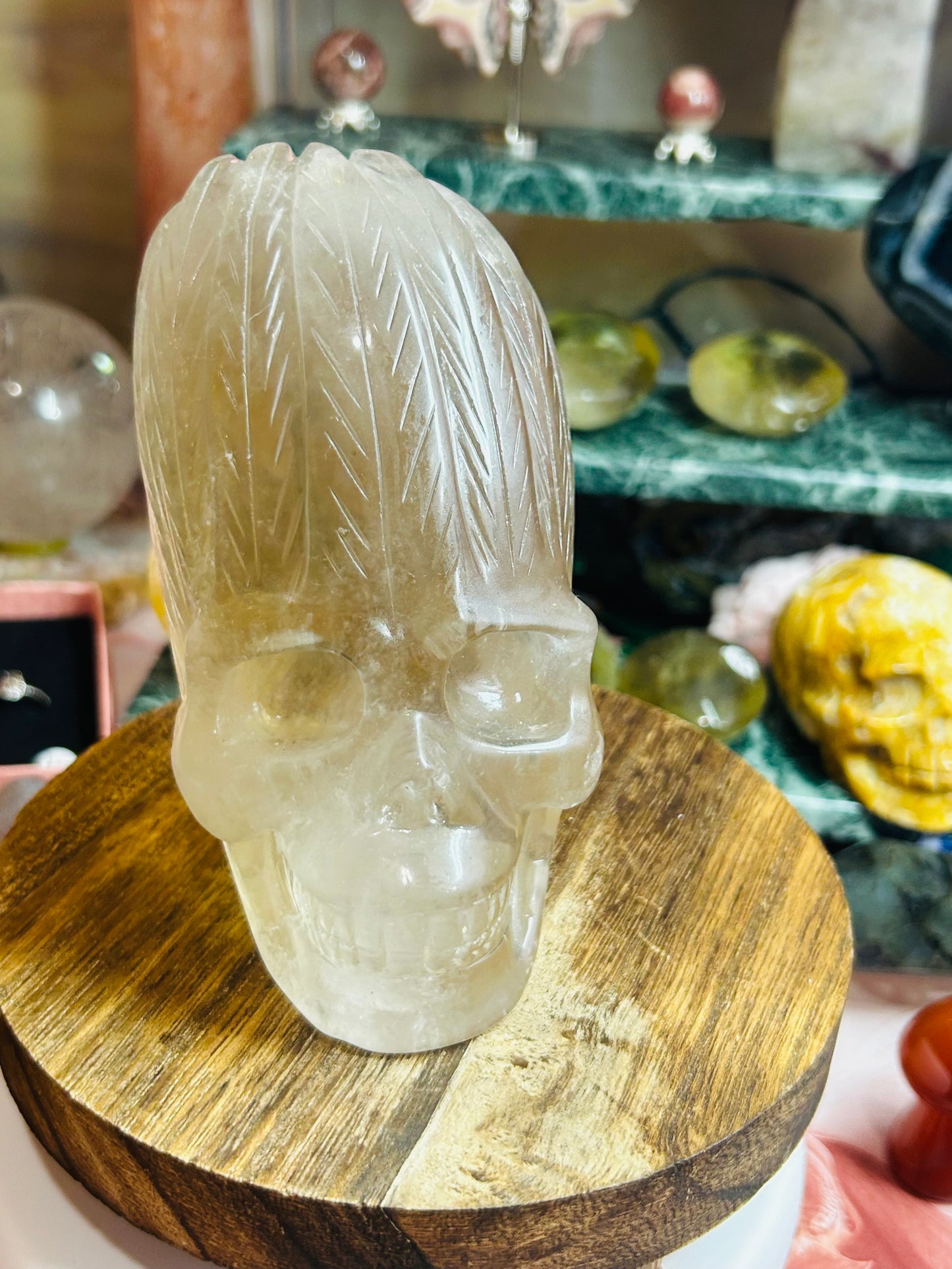 Smoky quartz skull