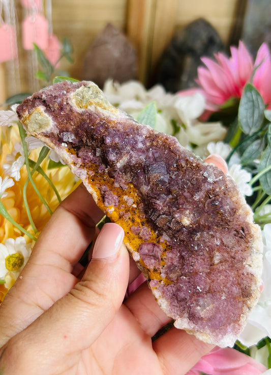 Purple fluroite raw on matrix
