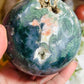 Moss agate druzy sphere