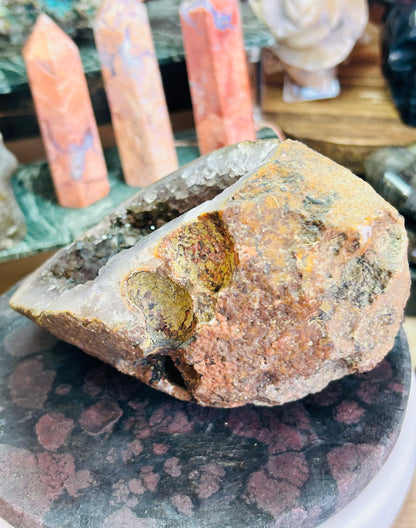 Amethyst with rutile cave