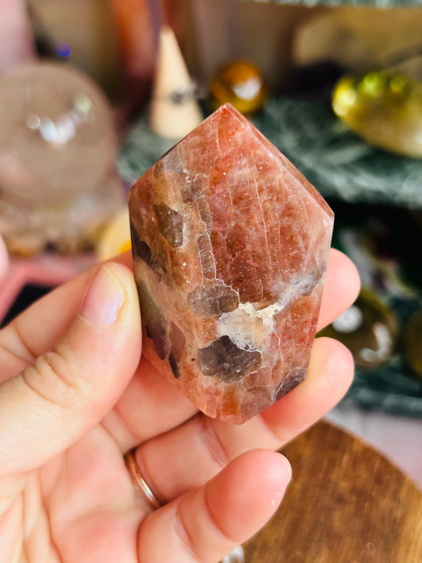 Sunstone with smoky quartz Freeform