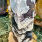 Blue flower agate tower