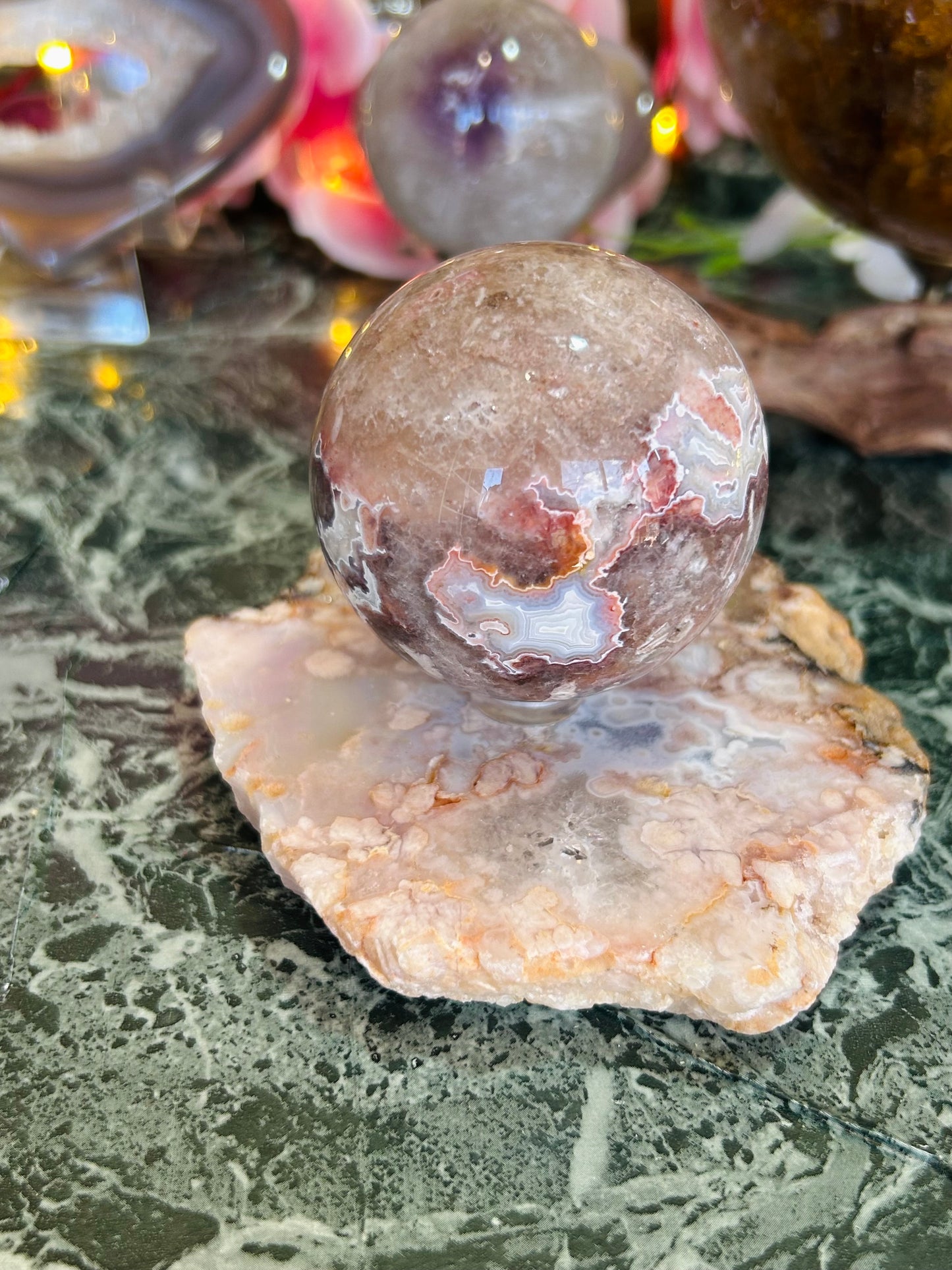 Mexican agate sphere