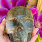 Moss agate skull