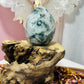Moss agate druzy egg