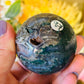 Moss agate natural druzy sphere