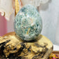 Moss agate druzy egg