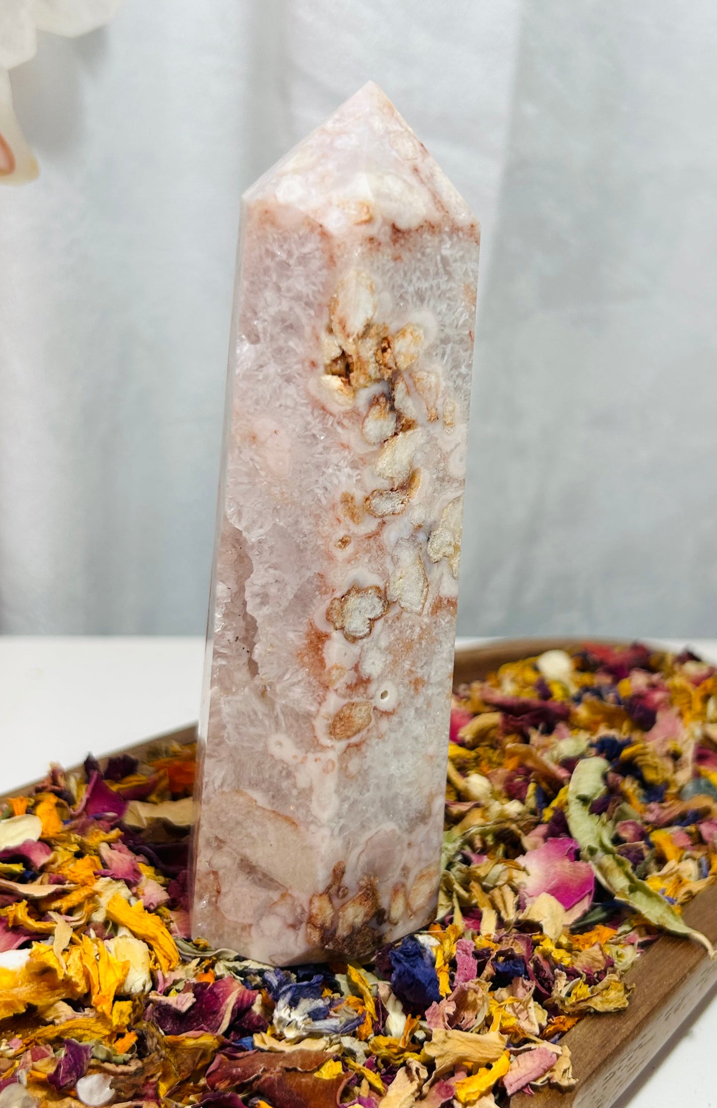 Pink amethyst flower agate flower