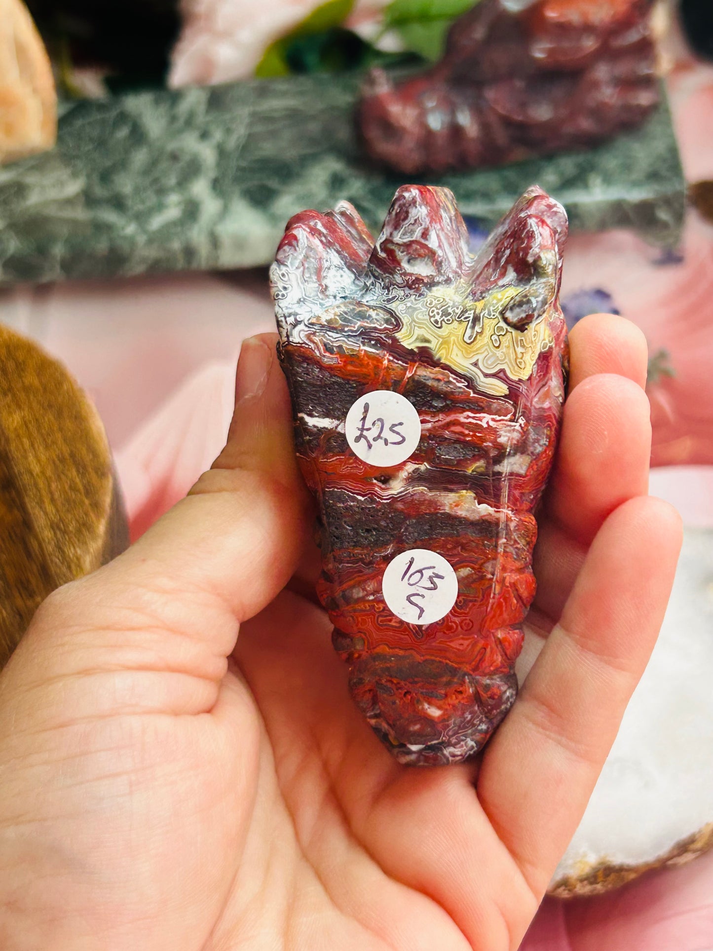 Mexican lace agate dragon head