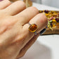 Amber adjustable S925 ring
