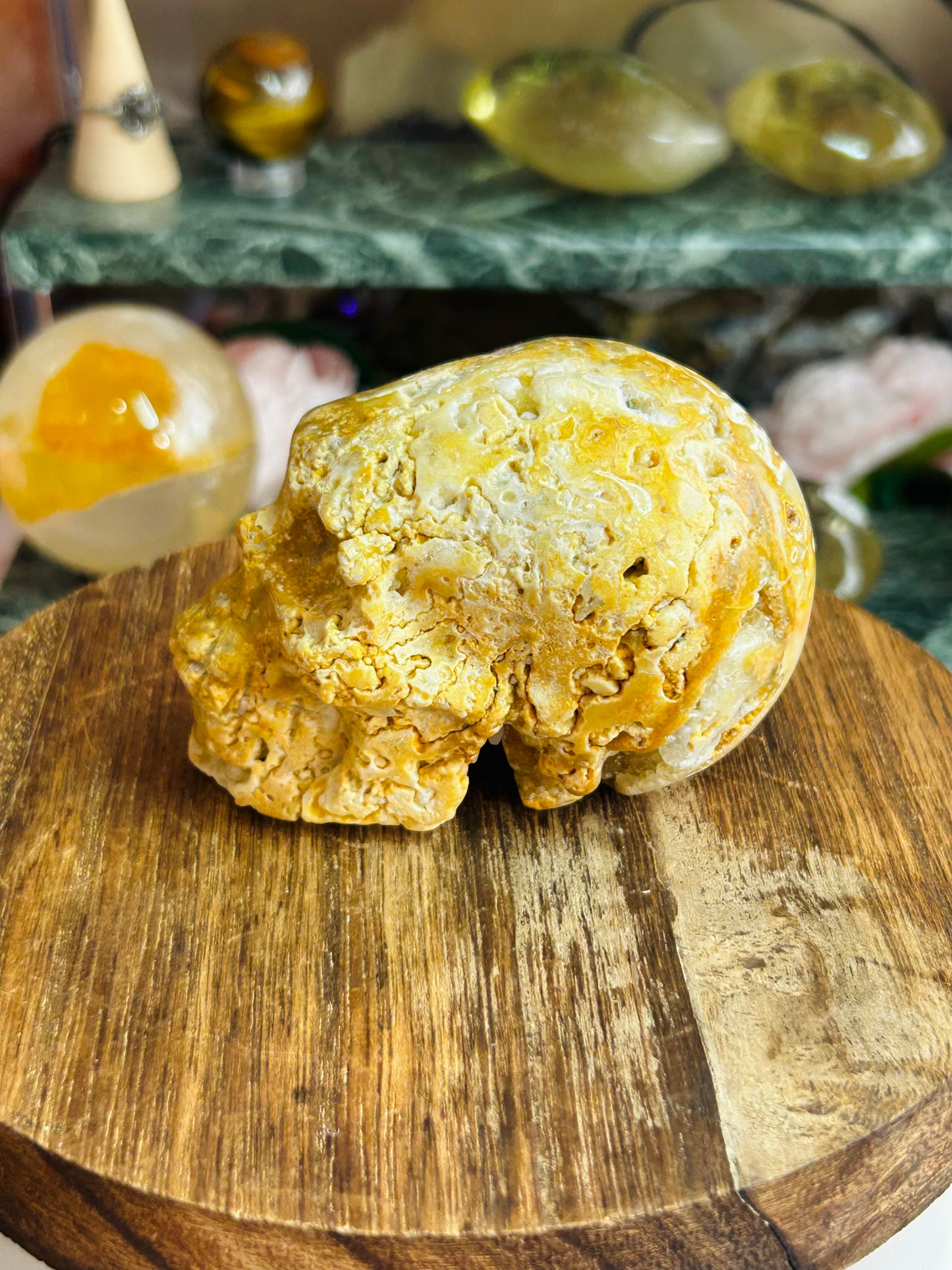 Crazy lace agate skull