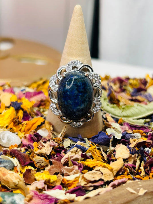 Sodalite adjustable ring - non sterling
