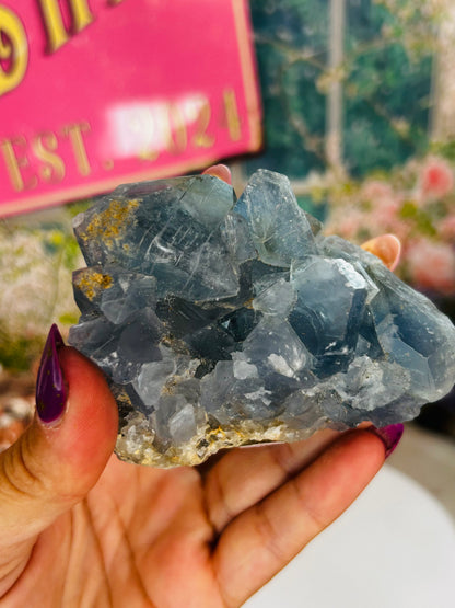 Blue celestite raw