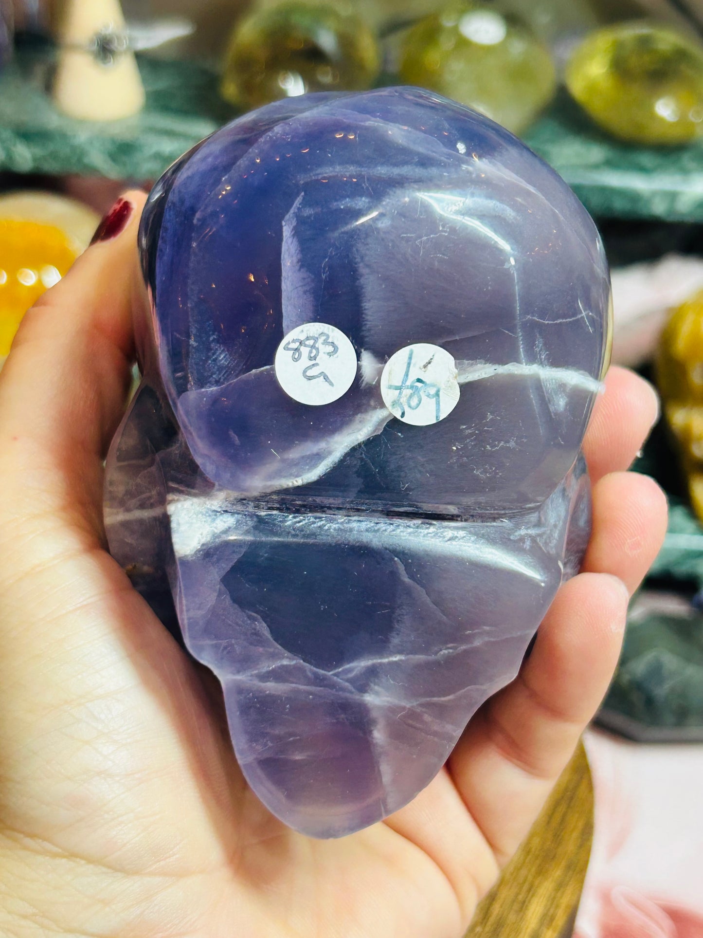 Purple fluorite skull