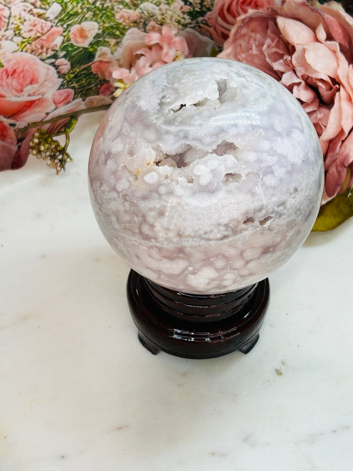 Pink amethyst sphere