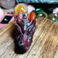 Mexican lace agate dragon head with druzy