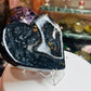 Black agate druzy heart