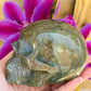 Moss agate skull