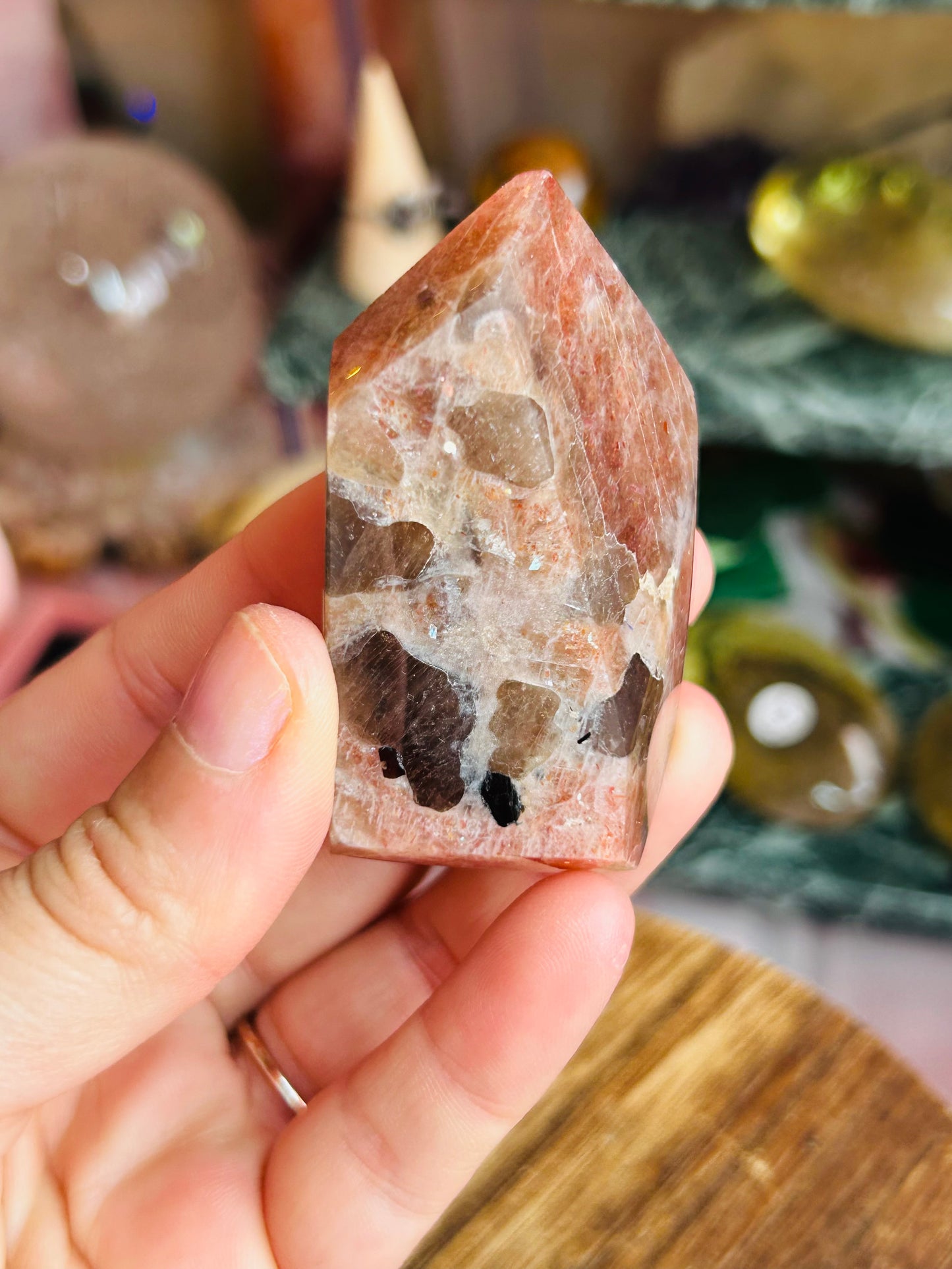 Sunstone with smoky quartz Freeform