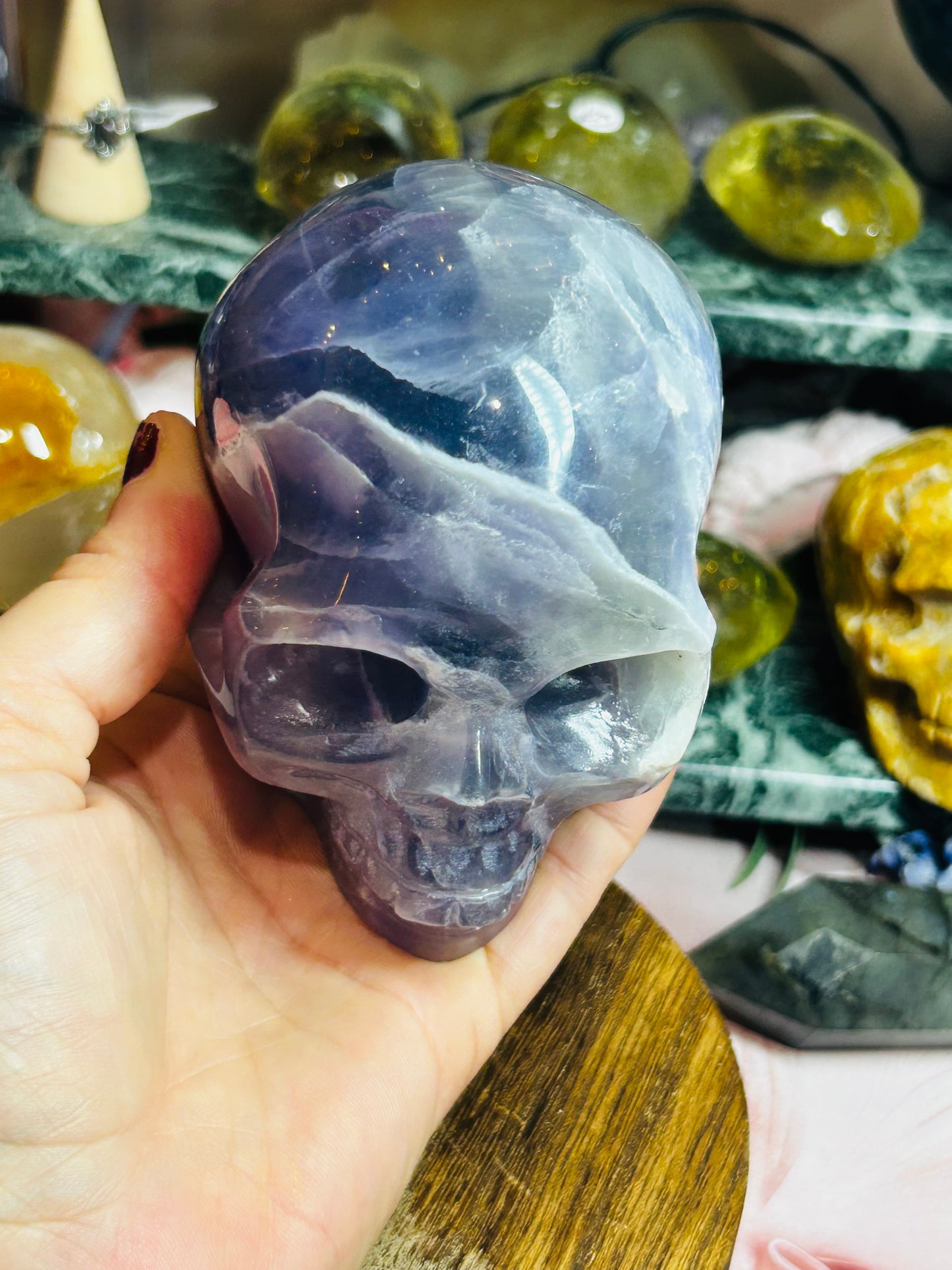 Purple fluorite skull
