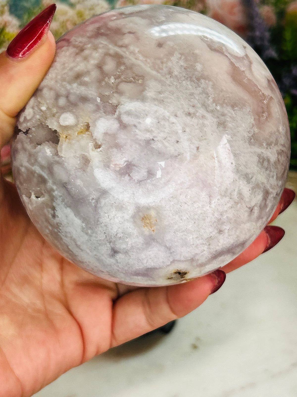 Pink amethyst sphere