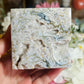 Druzy moss agate cube freestanding