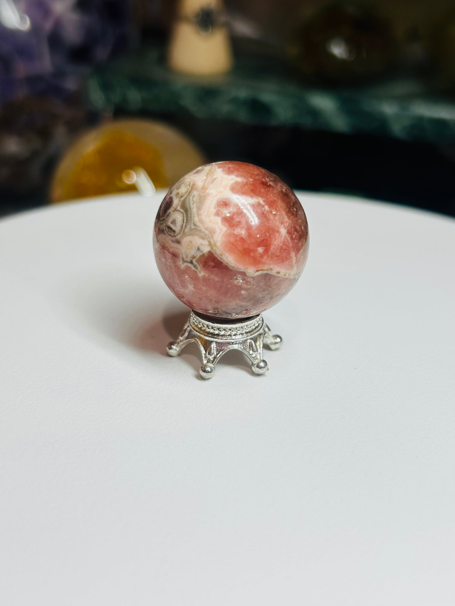 Rhodochrosite mini sphere
