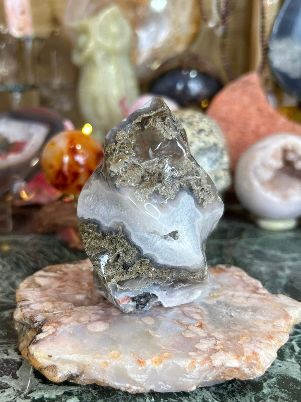 Moss agate flame