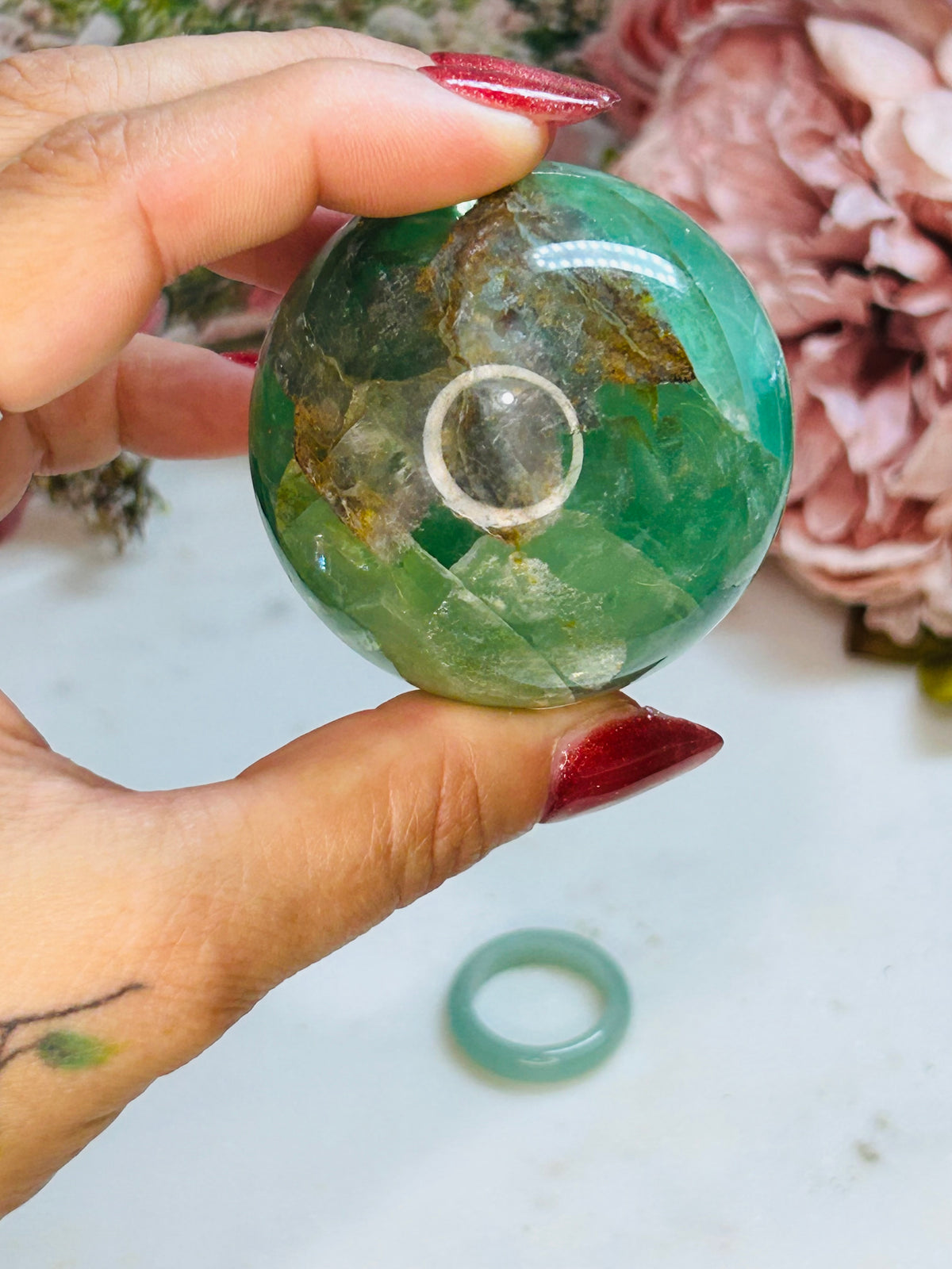 Phantom fluorite sphere