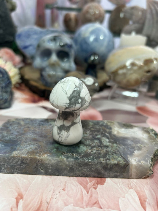 White Howlite mushroom
