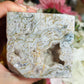 Druzy moss agate cube freestanding