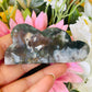 Red moss agate cloud with druzy
