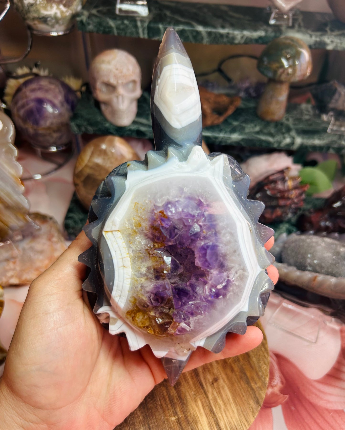 Amethyst agate turtle
