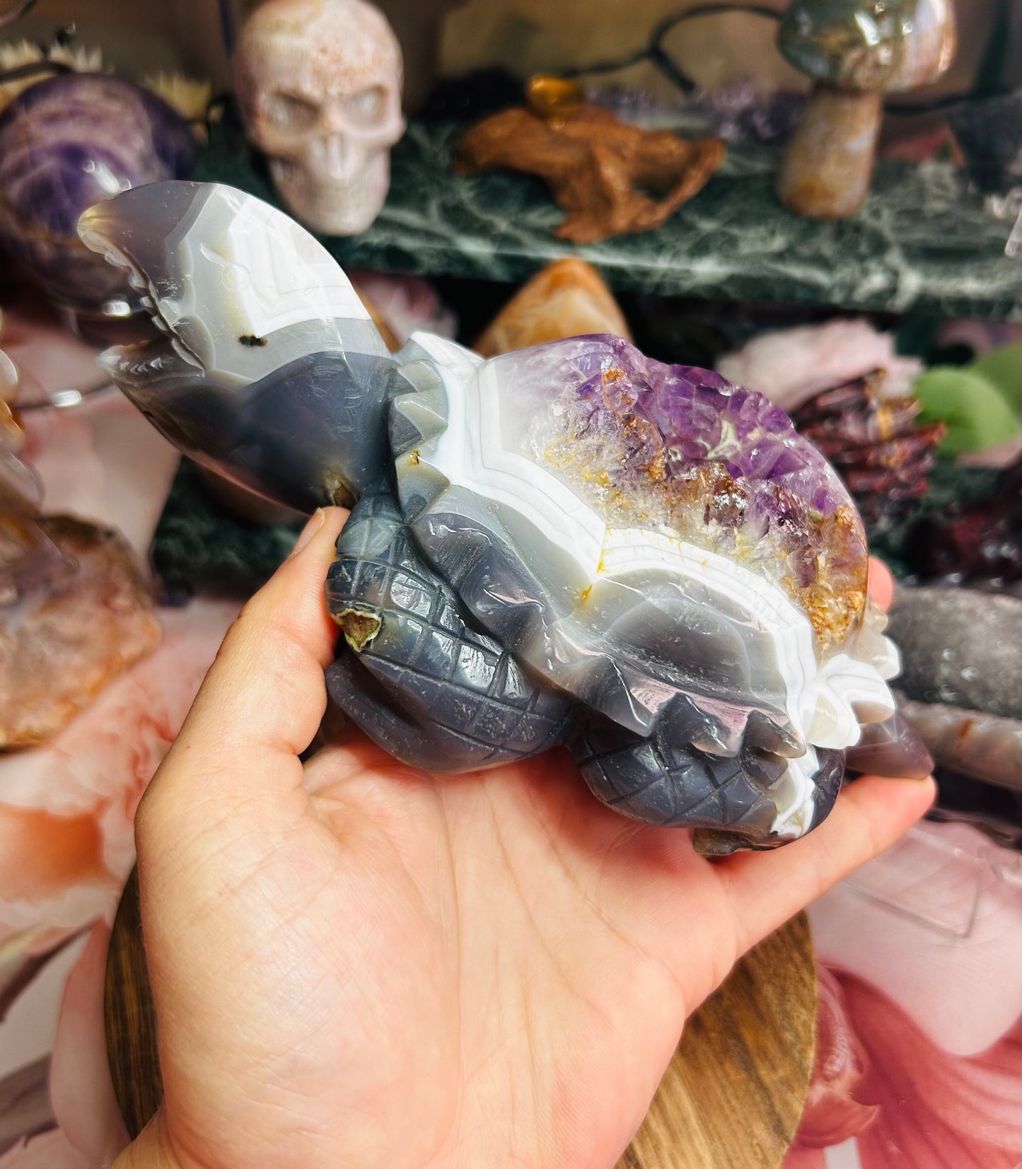 Amethyst agate turtle