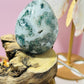 Moss agate druzy egg