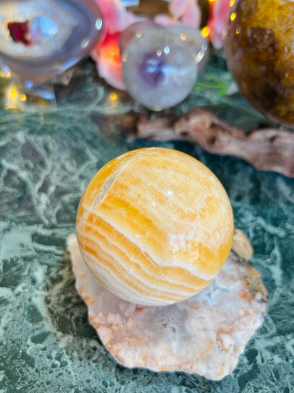 Orange calcite sphere
