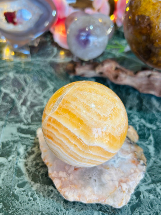 Orange calcite sphere