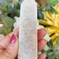 Pink amethyst rutile tower