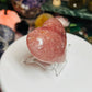 Strawberry quartz puffy heart