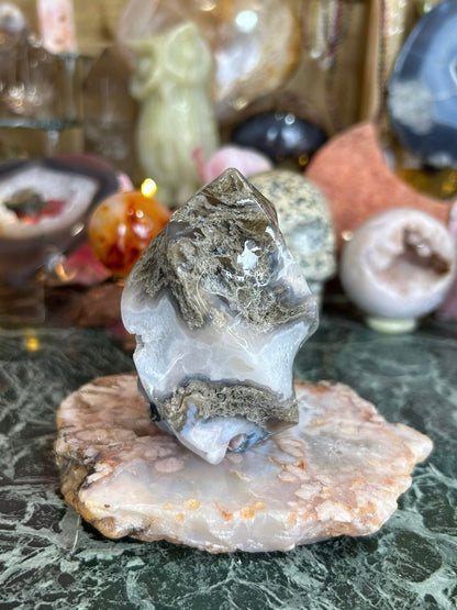 Moss agate flame