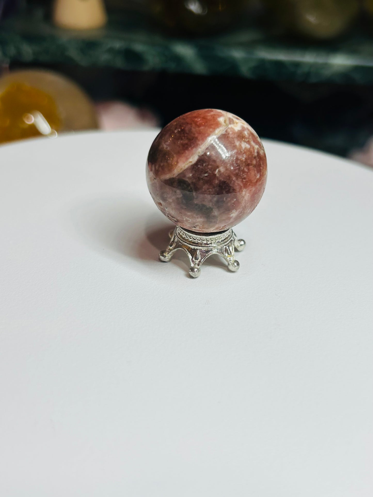 Rhodochrosite mini sphere