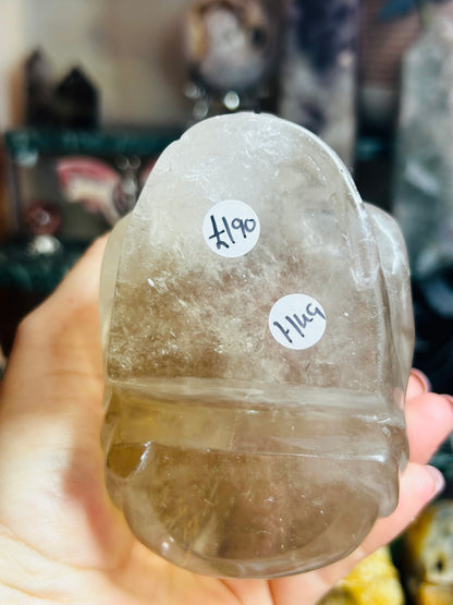 Smoky quartz skull
