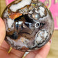 Sardonyx with flower agate sphere