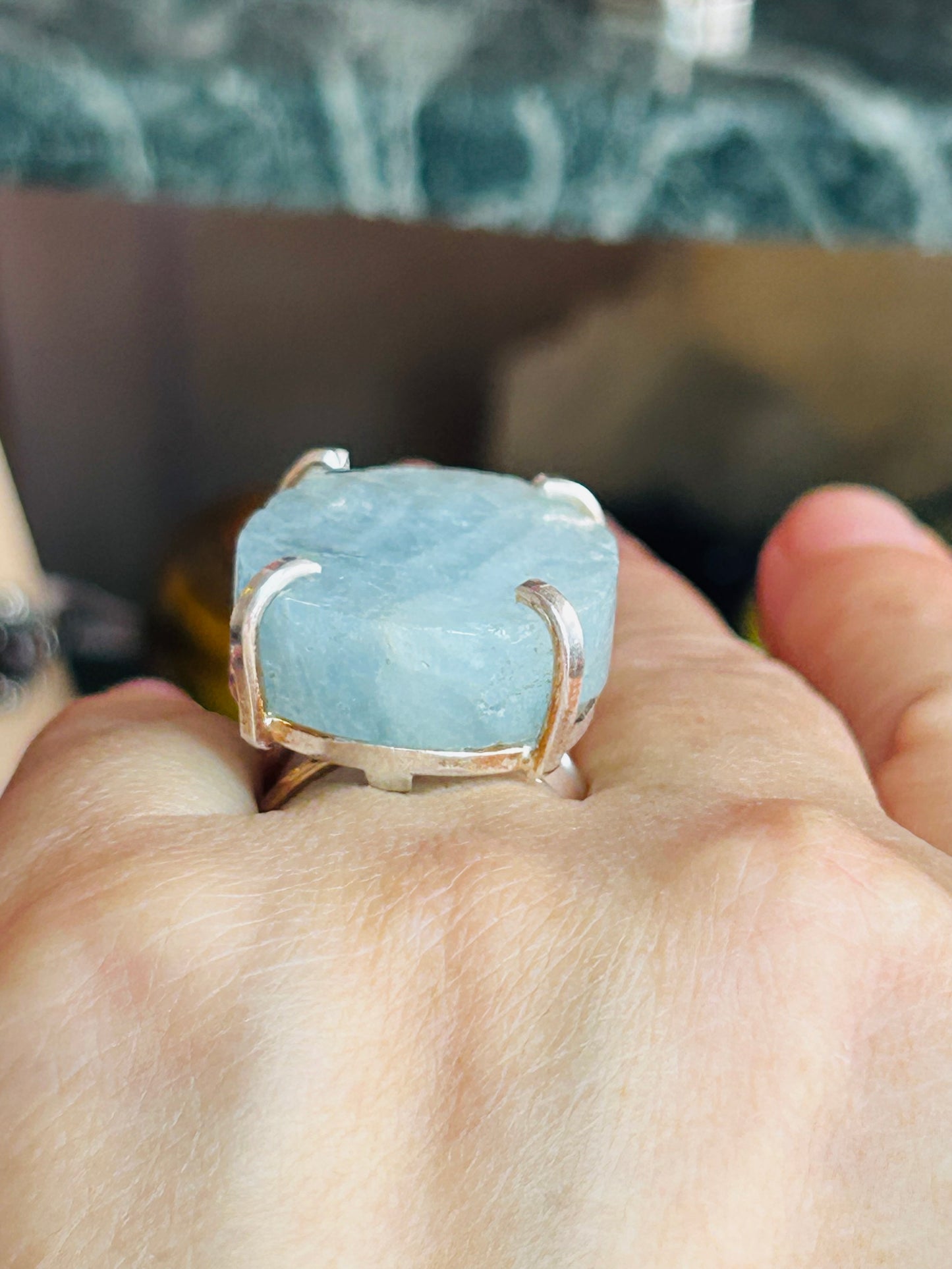 Aquamarine ring - not s925