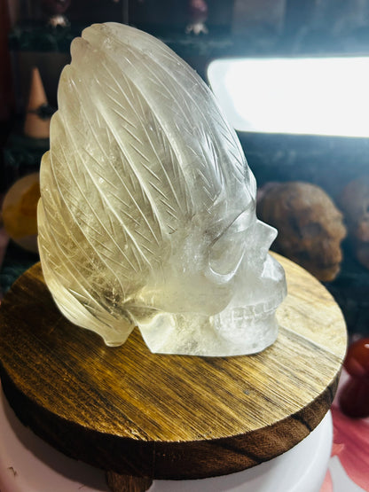 Smoky quartz skull