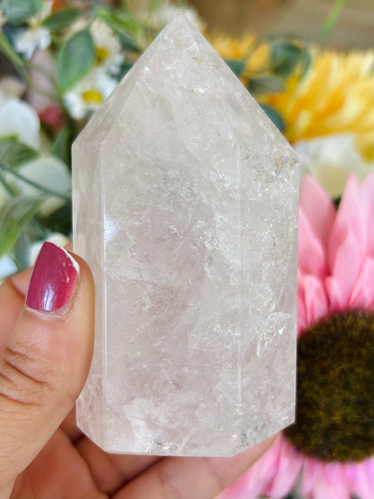 Clear quartz tower