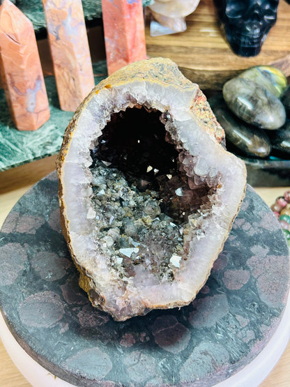 Amethyst with rutile cave