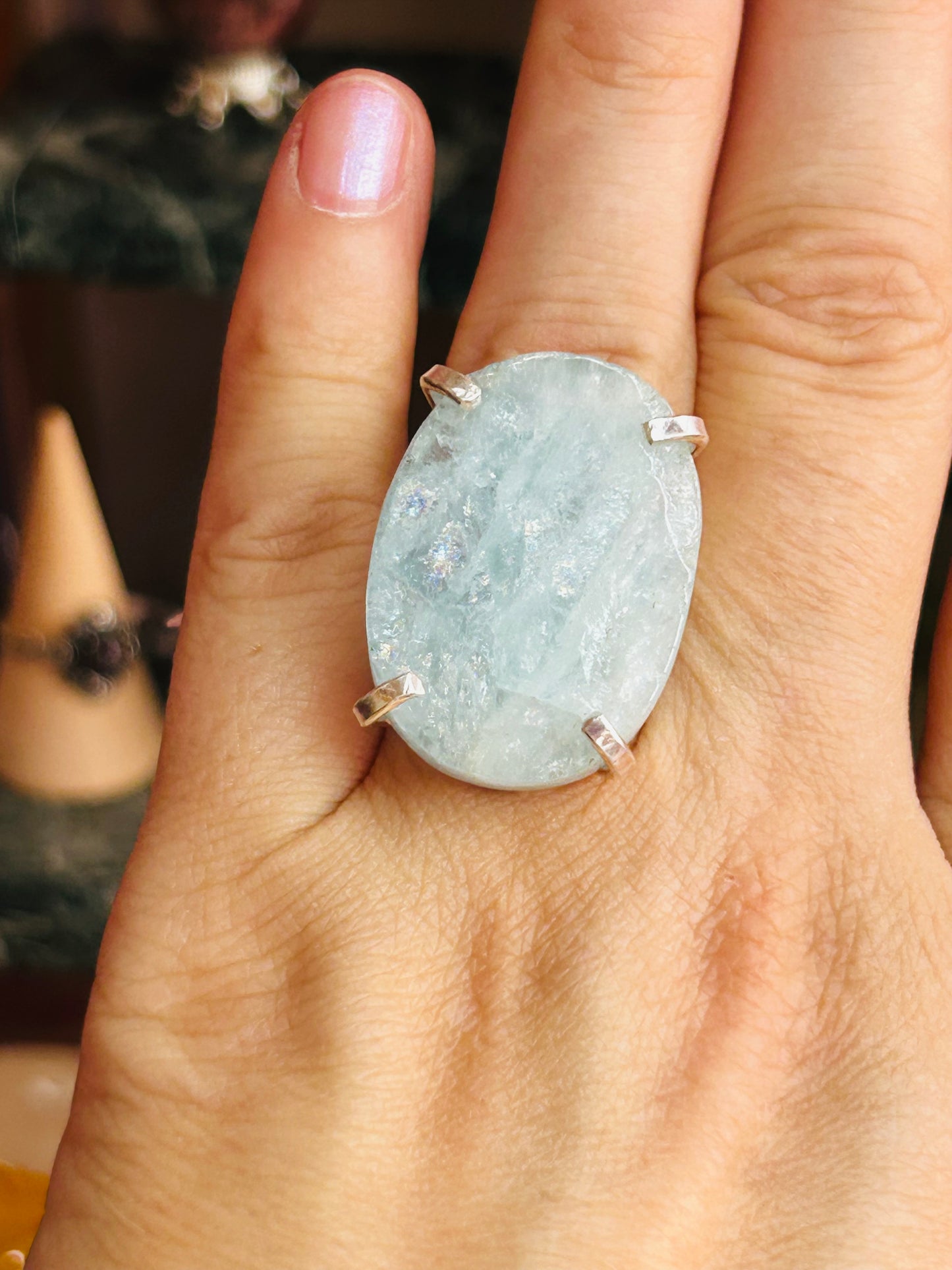 Aquamarine ring - not s925